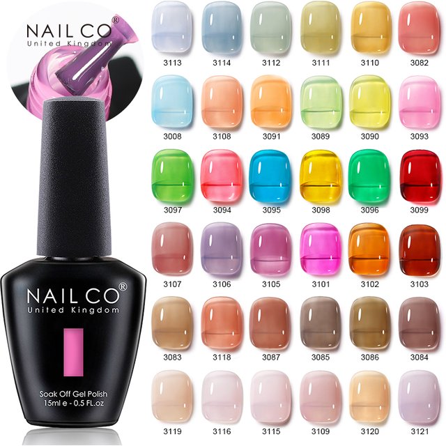 NAILCO 15ml Translucent Gel Nail Polish Semi-permanent Enamels Varnish For UV Nails Art Hybrid LED Nail Gel Transparent Manicure