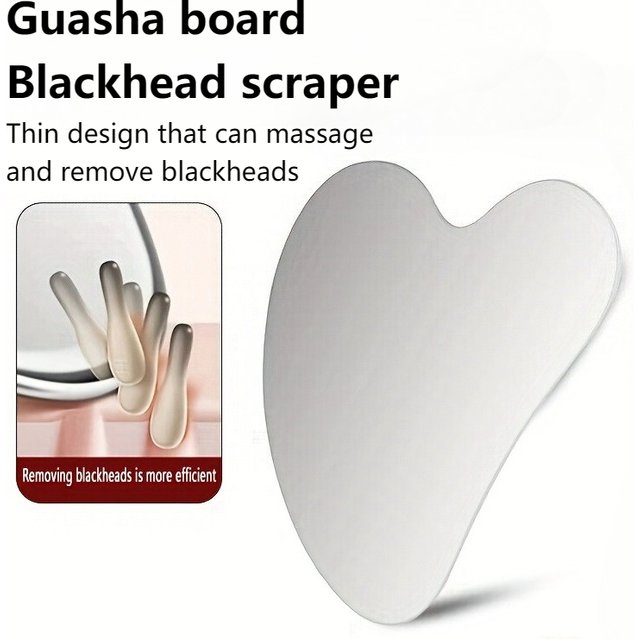 Stainless Steel Facial Thin Gua Sha Tool Ergonomic Design for Improved Blood Circulation & Wrinkles Durable Skincare Tool