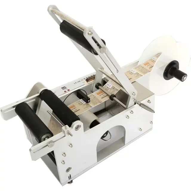PBOBP Tabletop Labeling Machine Round Cylindrical Bottles Water Beverage Cosmetic Products Label Applicator Slideway