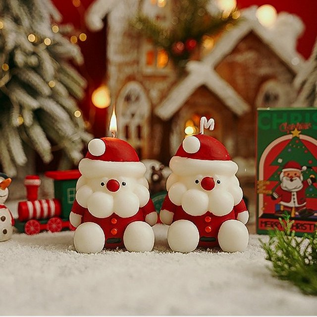 Bougies parfumées de noël, bougies décoratives pour la maison, coffret cadeau pour invités, bougies Souvenir bonhomme de neige pour les vacances de noël