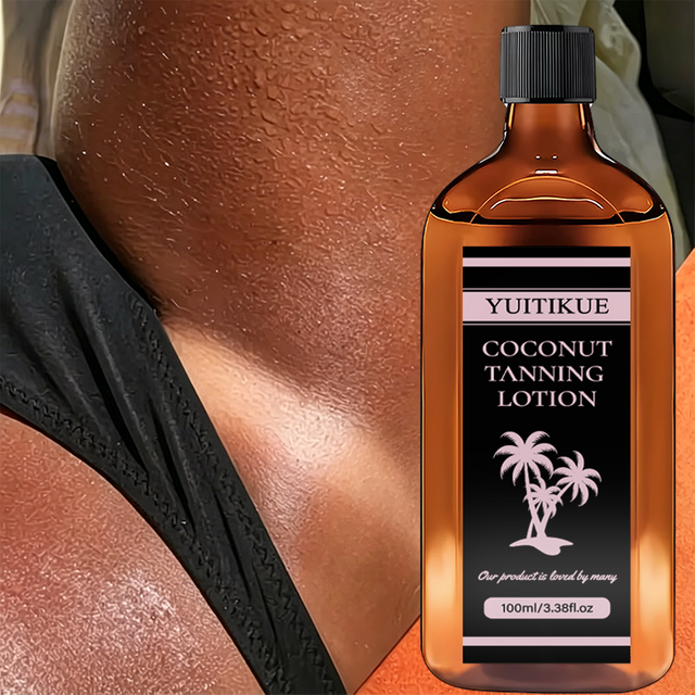 YUITIKUE Coconut Tanning Lotion, Natural Tan Boost, Deep Hydration, Tropical Coconut Scent for Smooth Glowing Full Body Skin