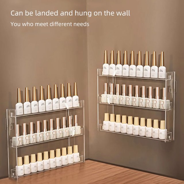 Nail polish display shelf, transparent, multi-layer storage shelf, nail polish tools, nail polish storage box