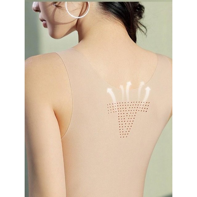 S/M/L/XL/XXL Chest Binding Underwear Ice Silk Material U Neck Design Liquid Foundation Bra Backless Style Soft Steel Ring