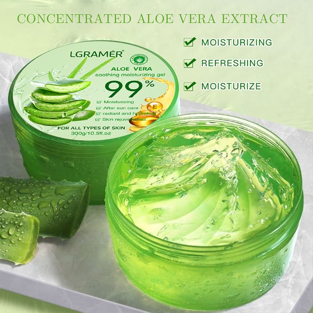 99% Aloe Vera Gel 300g Deep Hydration and Moisturizing Facial Body Leave-In Gel Shrink Pores Sleep Mask Korean Skincare Products