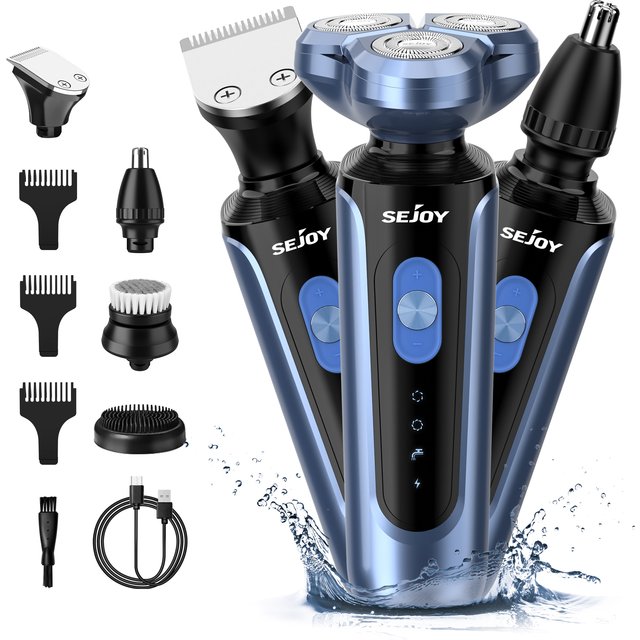 SEJOY Electric Shaver for men,3D Floating Cutter Head ,Portable Men Beard Hair Trimmer Clipper,Nose Hair Scissors,Rechargeable