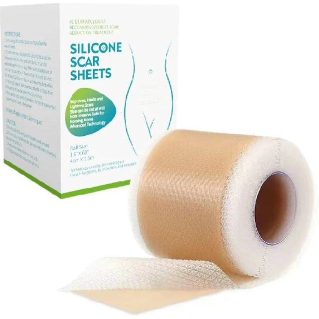 1 Roll = 4cm x 1.5m Silicone Scar Sheets Self-Adhesive Scar Cover Tape Reusable Skin Care Strips