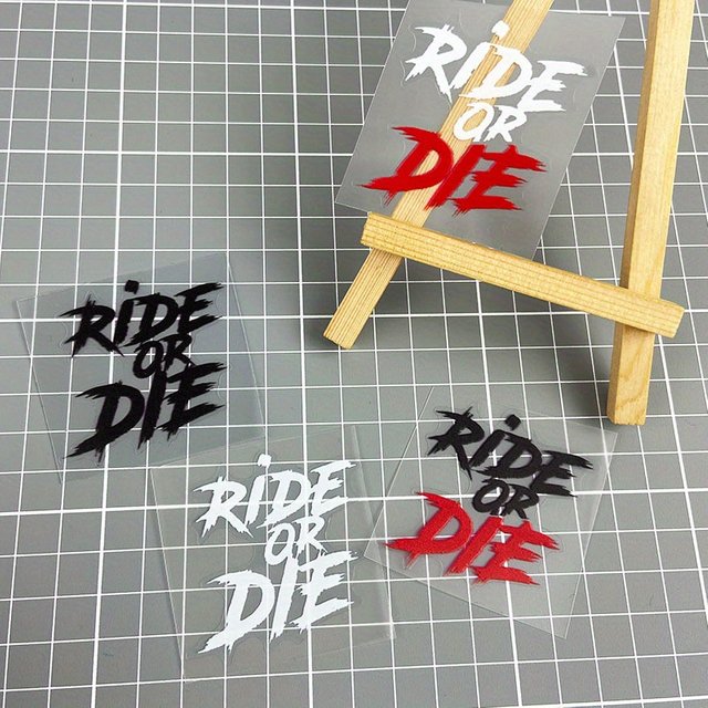 1PC RIDE OR DIE Motorcycle Sticker for Motorbike Helmet Road Bicycle Top Tube Frame Handlebars Sunscreen Universal Vinyl Decal