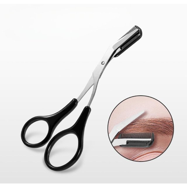 1PCS Eyebrow Trimmer Scissor with Comb Facial Eyelash Hair Removal Grooming Shaping Eyebrow Shaver Cosmetic Makeup Accessories