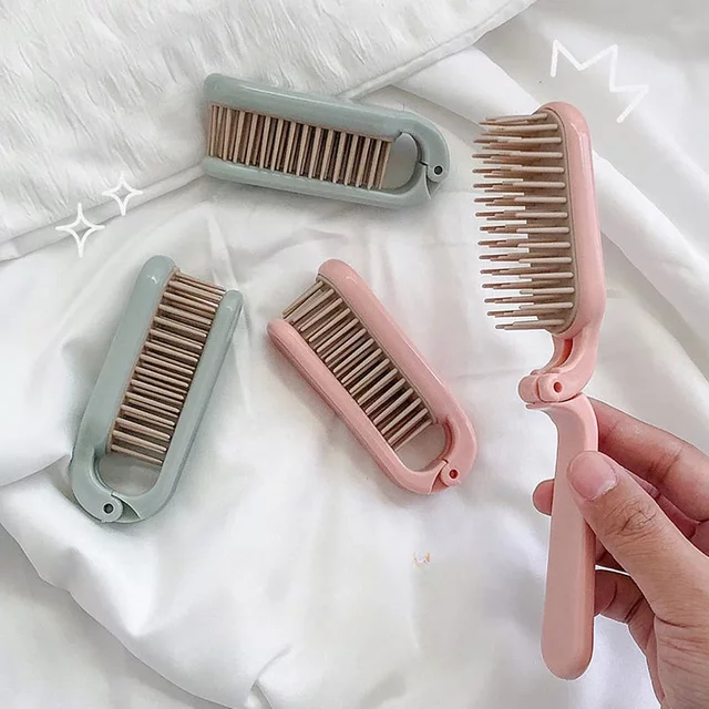 Air Cushion Hair Styling Comb Mini Folding Comb Women Portable Compact Comb Ins Cute Students Anti-static Massage Hair Brush