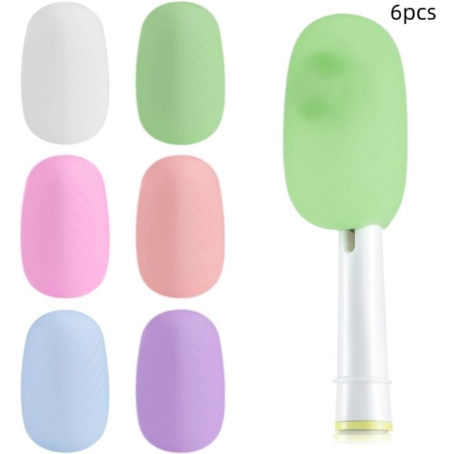 6pcs/pack New Style Toothbrush Covers, Silicone Toothbrush Covers Caps for Electric Toothbrush Replacement Heads & Manual Toothb