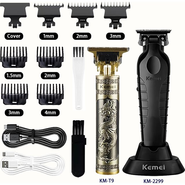 KEMEI KM-T9 KM-2299 Hair Clipper USB Fast Charging Clippers Barber Machine Rechargeable Cordless Hair Trimmer