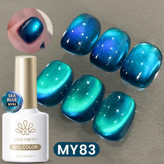 BORN PRETTY 10ml Auroras Blue Cat Magnetic Gel Nail Polish for Winter Nails Jelly Glass Water Light Varnis Semi Permanent Nail