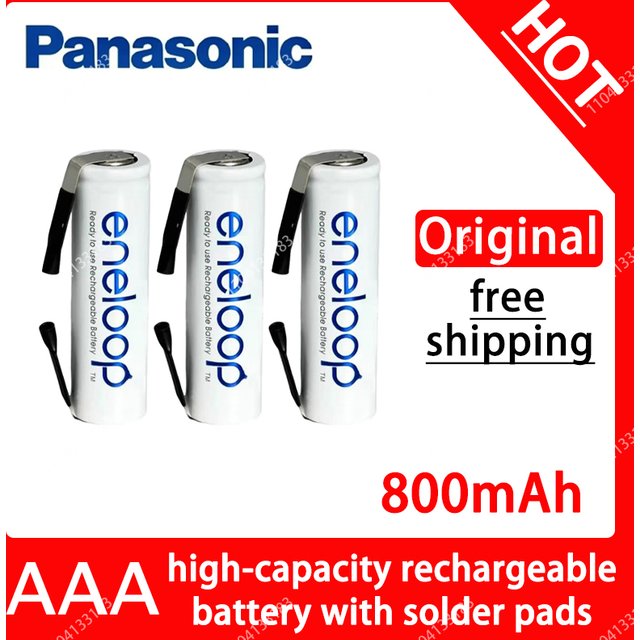Original Panasonic AAA Battery 1.2V 800mAh AA Nickel Hydrogen Battery with Solder Pads, Used for Electric Shavers, Toothbrushes