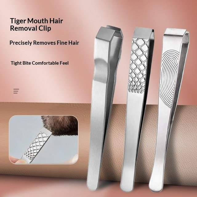New#Durable Stainless Steel Tweezers For Beard Eyebrow Hair Removal Flat Tip Design Easy Grip Facial Hair Plucking Tool