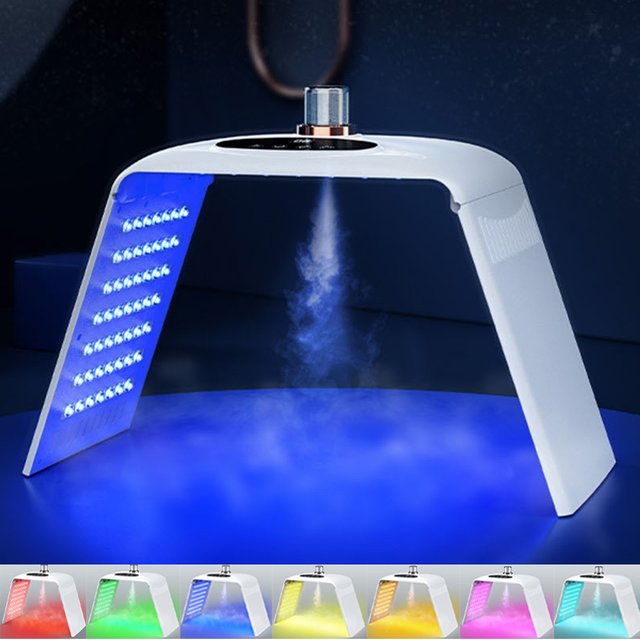 Nouveau masque LED pliable 7 couleurs PDT froid Nano supplément d'eau vaporisateur spectromètre outils de beauté masque Facial Machine Salon usage domestique