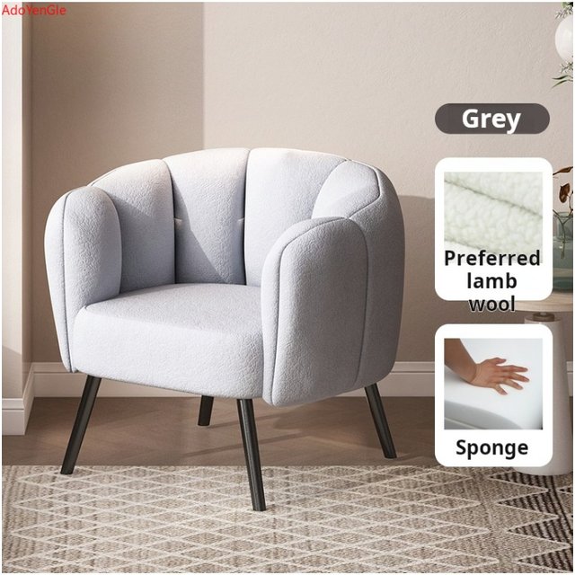Nordic Lamb wool Single sofa chair relax armchair bubble Design waiting Makeup manicure dressing chair Living room furniture