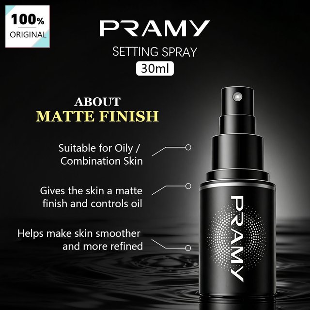 Pramy Moisturizing Makeup Setting Spray Matte Finish,Smoothing Effect&Makeup Lock,Shine Control,Non-Greasy&Quick Setting Mist
