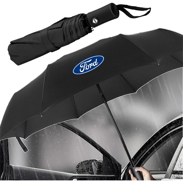 Car Emblem Styling Umbrella Business Strong Durable UV Wind-resistant Anti-Sunscreen Umbrella For Ford Focus MK2 Mk3 Ranger