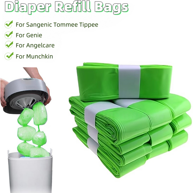 Sacs de recharge de couches parfumés pour Tommee Tippee, sacs d'élimination des couches pour génie, recharges de seaux à couches pour Angelcare pour Munchkin