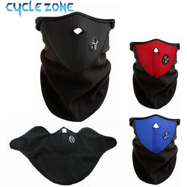 Black/Red/Blue Face Masks with Breathable Hole Unisex Winter Warm Mask Strap Style to Customize Tightness for Outdoor Cycling