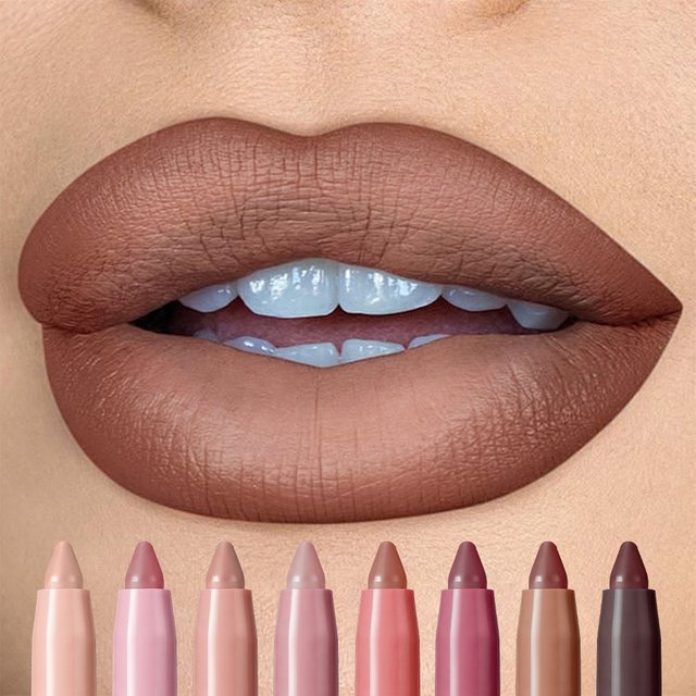 Waterproof Long Lasting Matte Lip Liner Smooth Glide Creamy Pigmented Shades Smudge Proof Cosmetic Lip Makeup