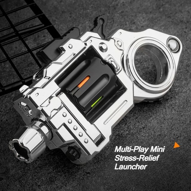 Jouet en alliage Revolver EDC Fidget, tir amusant, soulagement du Stress, Mini pistolet modèle en métal, anneau de collection, Fidget Spinner, cadeaux pour garçons