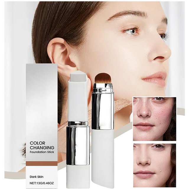 2in 1 Foundation Color Changing Foundation Liquid Long Lasting Hydrating Makeup Base Concealing Stick For Business Trip