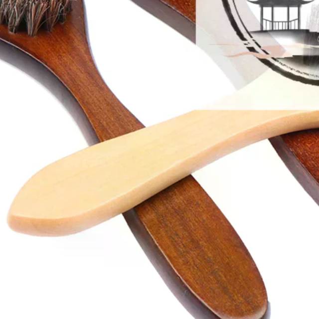 1PC Shoe Boot Polish Shine Cleaning Dust Removal Durable Shoe Brush Long Wood Handle Bristle Horse Hair Brush