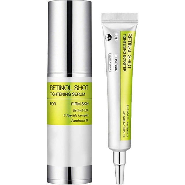 Korean Retinol Shot Tightening Facial Serum & Moisturizing Booster Eyes Cream, Facial Skin Firming Lifting,Reduce Fine Line