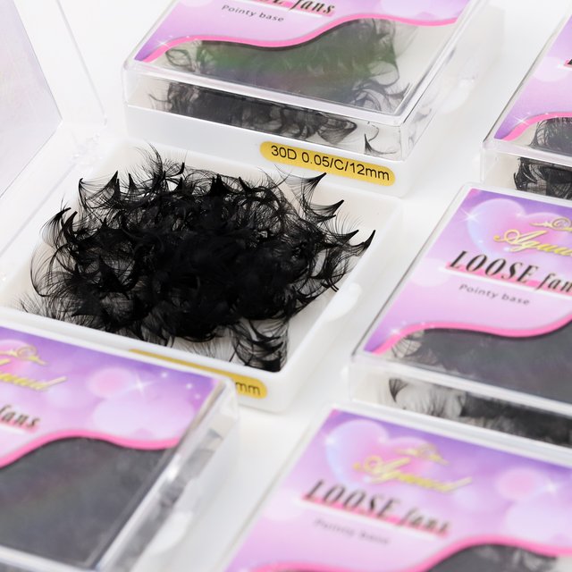 AGUUD All Size 3D-40D Loose Fan Eyelash Extensions Mega Volume Fans Pointy Base Premade Fans Bouquet Professional Makeup Lashes