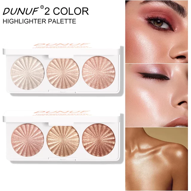 Waterproof Baked Highlighter Palette 7Colors Highly Pigmented Blush Contour Shadow 4in1 Face Makeup Long Lasting Beauty