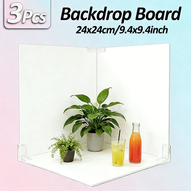 3 PCS Photo Backdrop Board 24x24cm Waterproof Solid Color Photography Background Boards Still Life Cosmetics Manicure Photo Prop