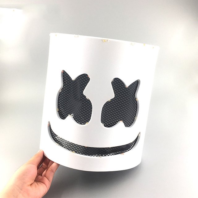 Glowing DJ Marshmello Mask Hip Hop Dance Bar Nightclub Show Props DIY LED Marshmallow Cos Mask Diy Men DJ Disco Mascara Disfraz