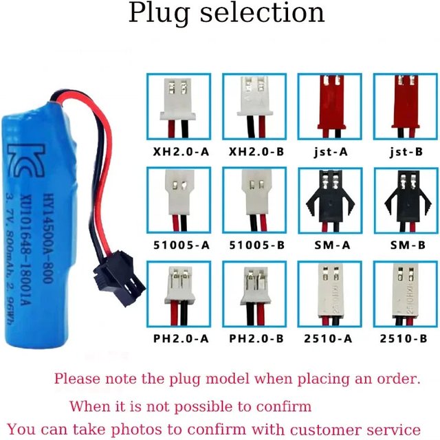 14500 3.7V 800mAh Rechargeable Lithium Battery with Smart Protection Plate Suitable for Electric Toothbrush and Facial Cleanser