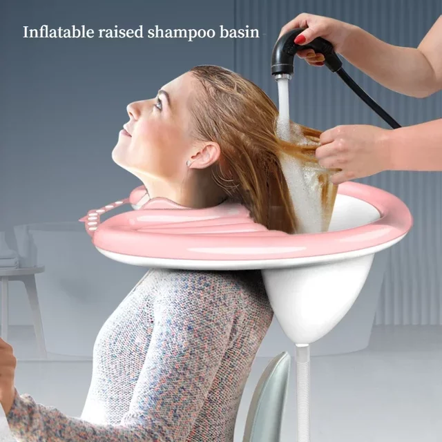1Set Inflatable Shampoo Basin PVC Foldable Portable Shampoo Pad Spa Tub Deflate Hair Washing Basin for Pregnant Women Elderly