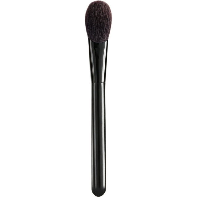 2 in 1 Wool Blush Contour Brush Soft Natural Goat Hair Teardrop Makeup Brush for Face Blending Bronzer Beginner Friendly