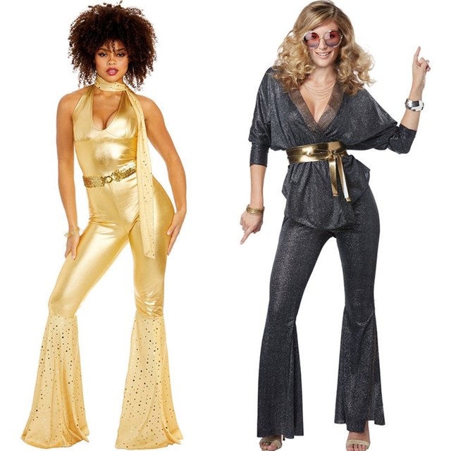 Costume Disco 2024 nouvelle mode Halloween rétro années 60-70 Hippie fête mascarade Hip-hop Costume