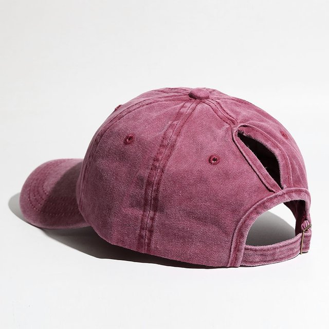 New Sunscreen Water Washed Baseball Cap Spring Summer Vintage Ponytail Sun Hat Outdoor Sports Running Hat Streetwear Hip Hop Cap