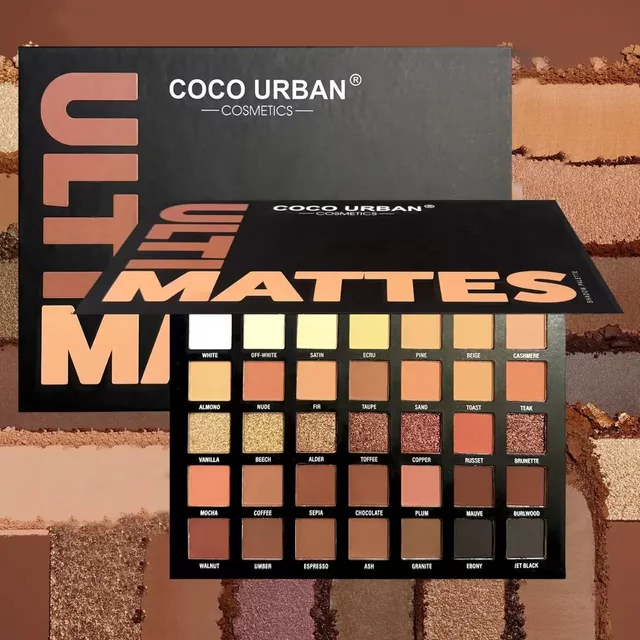 COCO URBAN 35-Color Eyeshadow Palette Shimmer Matte Glitter Makeup Kit for Stage Cosplay Artists