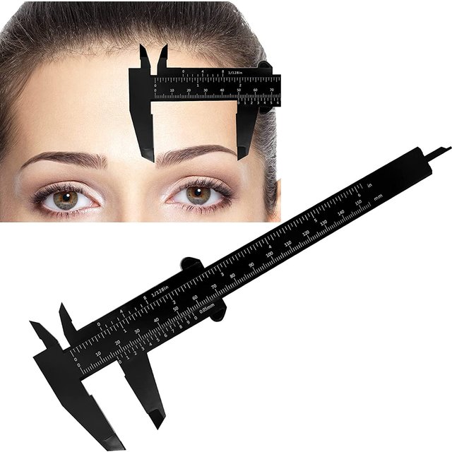 Portable 150MM Plastic Eyebrow Measuring Vernier Caliper Tattoo Caliper Ruler Plastic Permanent Makeup Measurement Tools