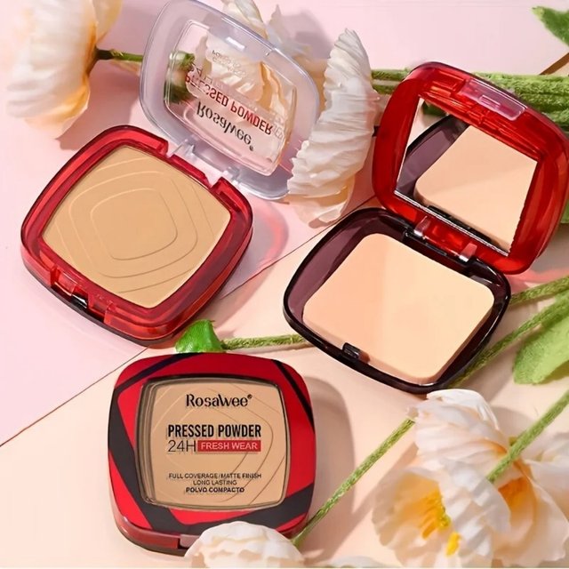 Matte Set Powder Full Coverage Pressed Powder Foundation With Puff Applicator 24H Fresh Wear Weightless Finishing Powder Makeup