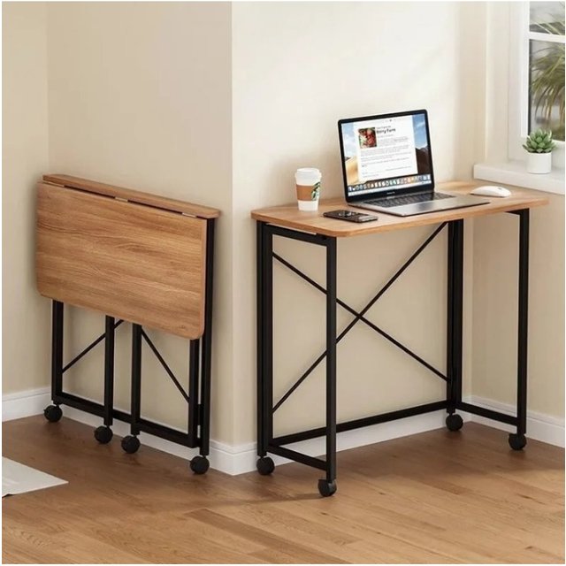 Simple Computer Desk Foldable Mobile Bedroom Makeup Bedside Small Desk Writing Desk