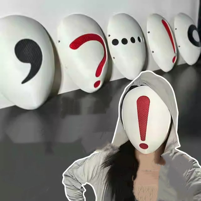 Emo Mark – masque de jeu de ponctuation, personnalité créative, masque de mascarade, jeu mystère de meurtre, accessoires de Costume de Cosplay d'halloween