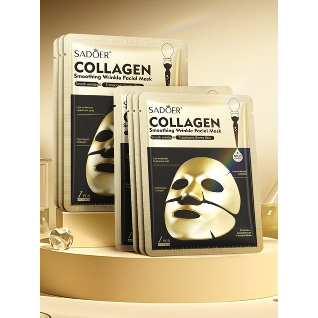 SADOER Golden Collagen Facial Masks Moisturizing Anti-Aging Anti Wrinkles Face Mask Sheet Collagen Masks Skin Care Product