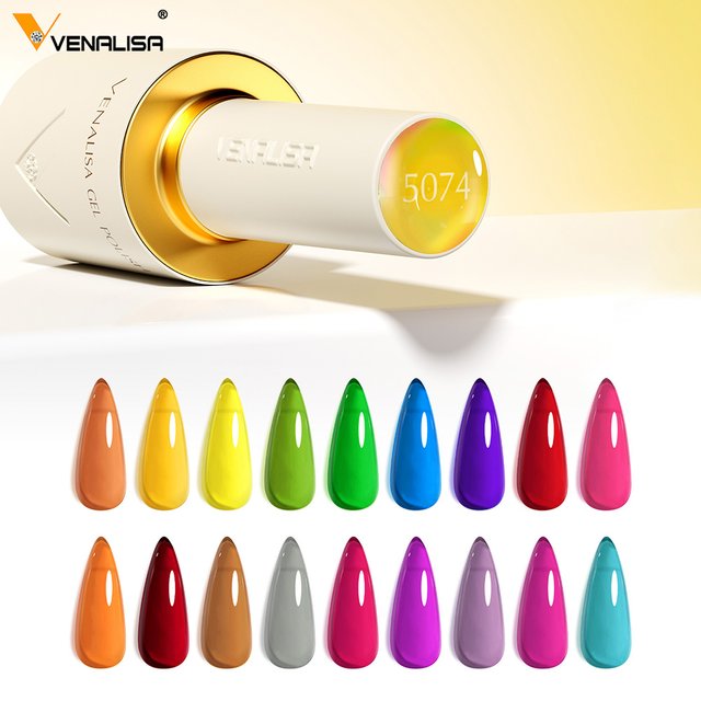 VENALISA 10 ml Nagel-Gel-Nagellack, pastellrosa Basis, französische Nagelkunst mit Regenbogenkristallen, Soak Off UV-LED, langlebig, semi-permanent