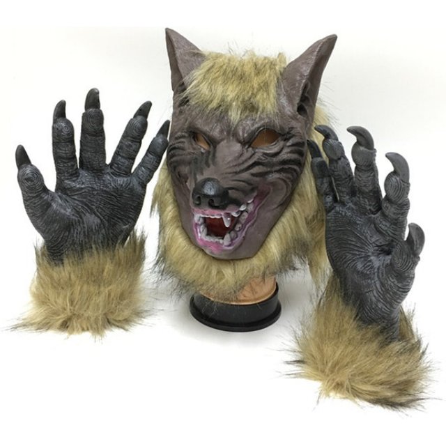 Costume de loup-garou pour adultes, masque de fête, Simulation d'halloween, couvre-chef d'animal, masques faciaux de loup, masque de mascarade Cosplay