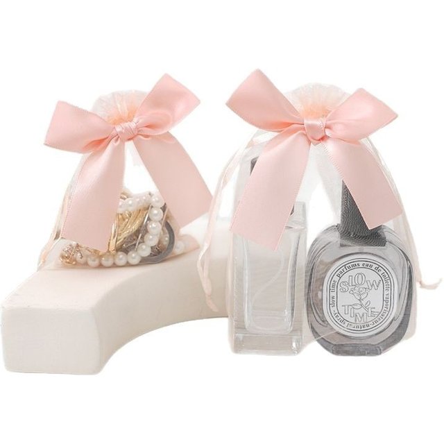 50pcs/Lot Bowknot Organza Gift Bag Multicolor Drawstring Christmas Wedding Candy Gift Bag Cosmetics Perfume Exquisite Packaging