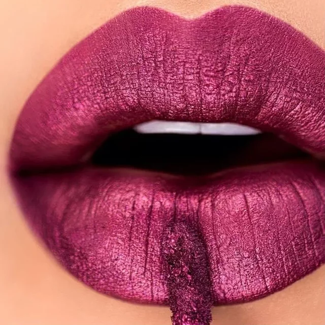 Matte Metallic Liquid Lipstick 12 Colors Waterproof Lasting Glitter Lip Gloss Shiny Shimmer Lip Tint Party Festival Lips Makeup