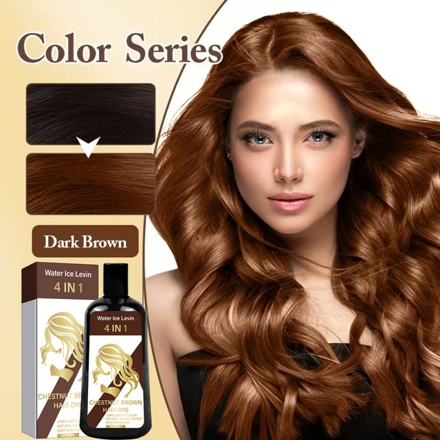 Color Enhancing Shampoo with Biotin & Ginger, Nourishing Hair Dye for Gray Coverage, Smooth & Soft 100ml