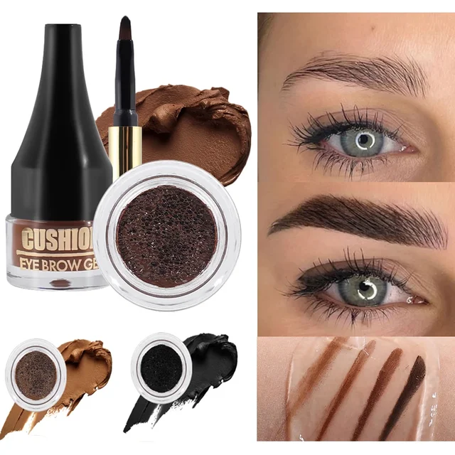 4 Colors Brown Black Eyebrow Cream Enhancers Waterproof Long-lasting Air-cushion Dye Brows Gel Tinted Makeup Liquid Eyebrows